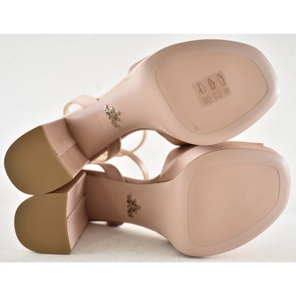 Prada 115mm Nudo Satin Logo Platform Sandal Ankle Strap Block Heel Pump 42 - Picture 14 of 14